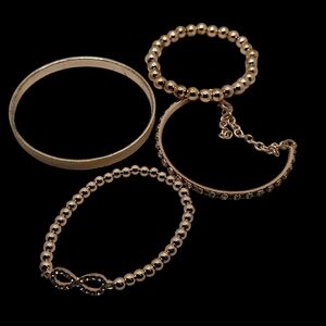 Gold Tone Beaded Bracelet Set